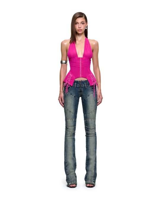 JENNIFER CORSET TOP (HOT PINK)