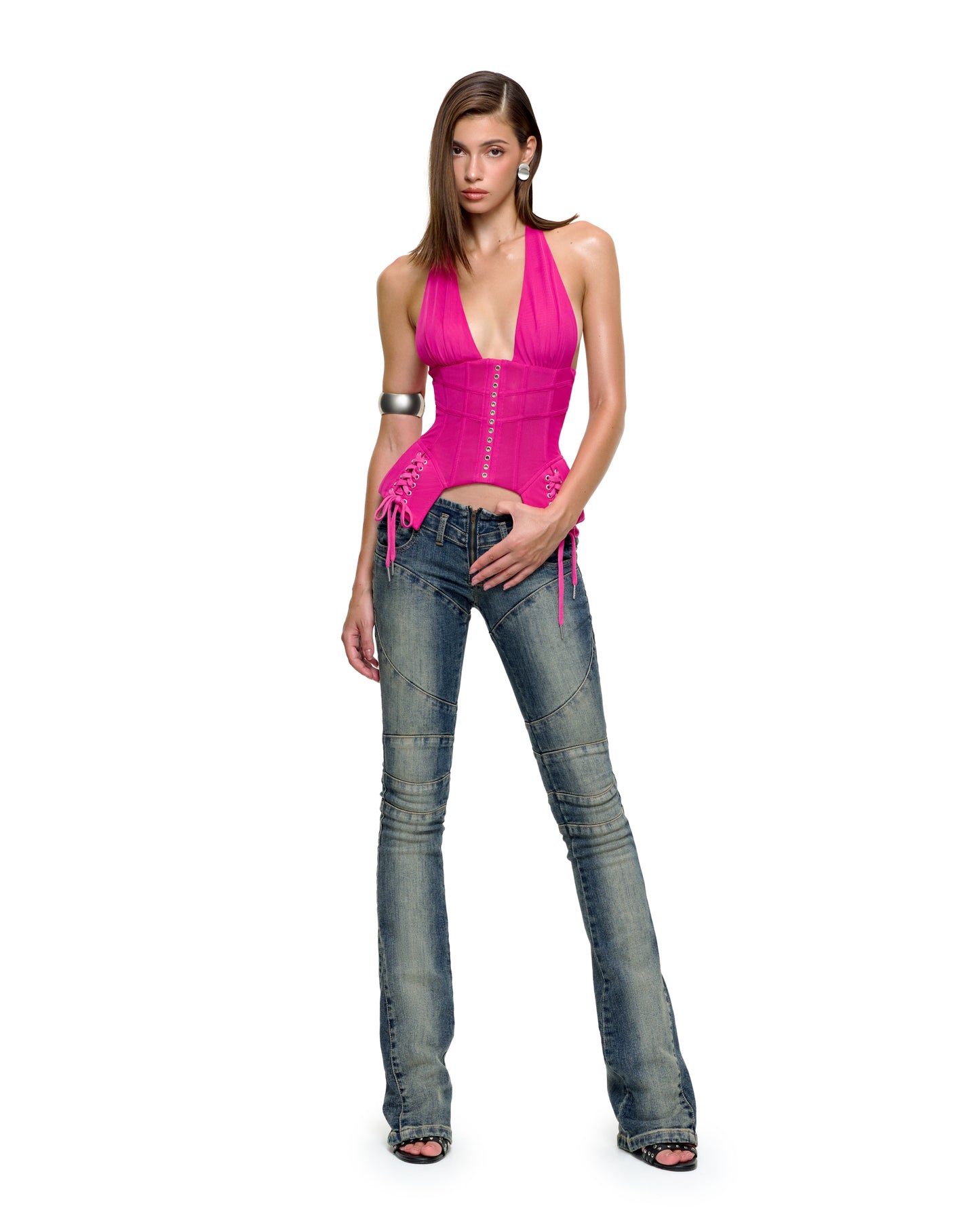 JENNIFER CORSET TOP (HOT PINK)