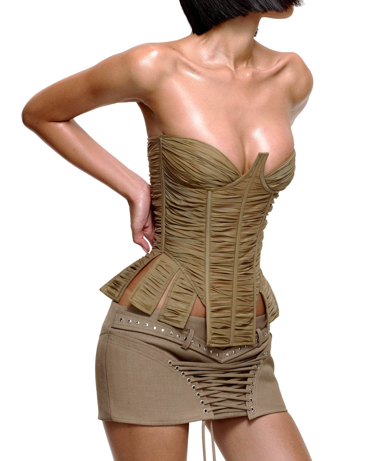 ÁO CROPTOP CÚP NGỰC WILLOW (KHAKI)