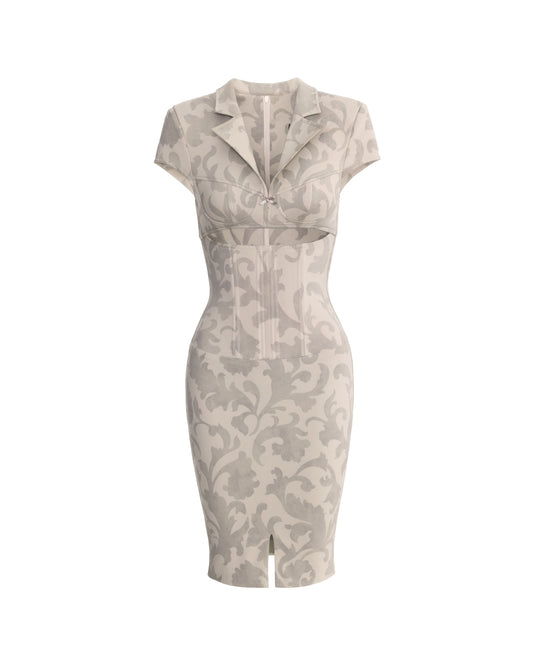 EMILY MIDI DRESS (BEIGE)