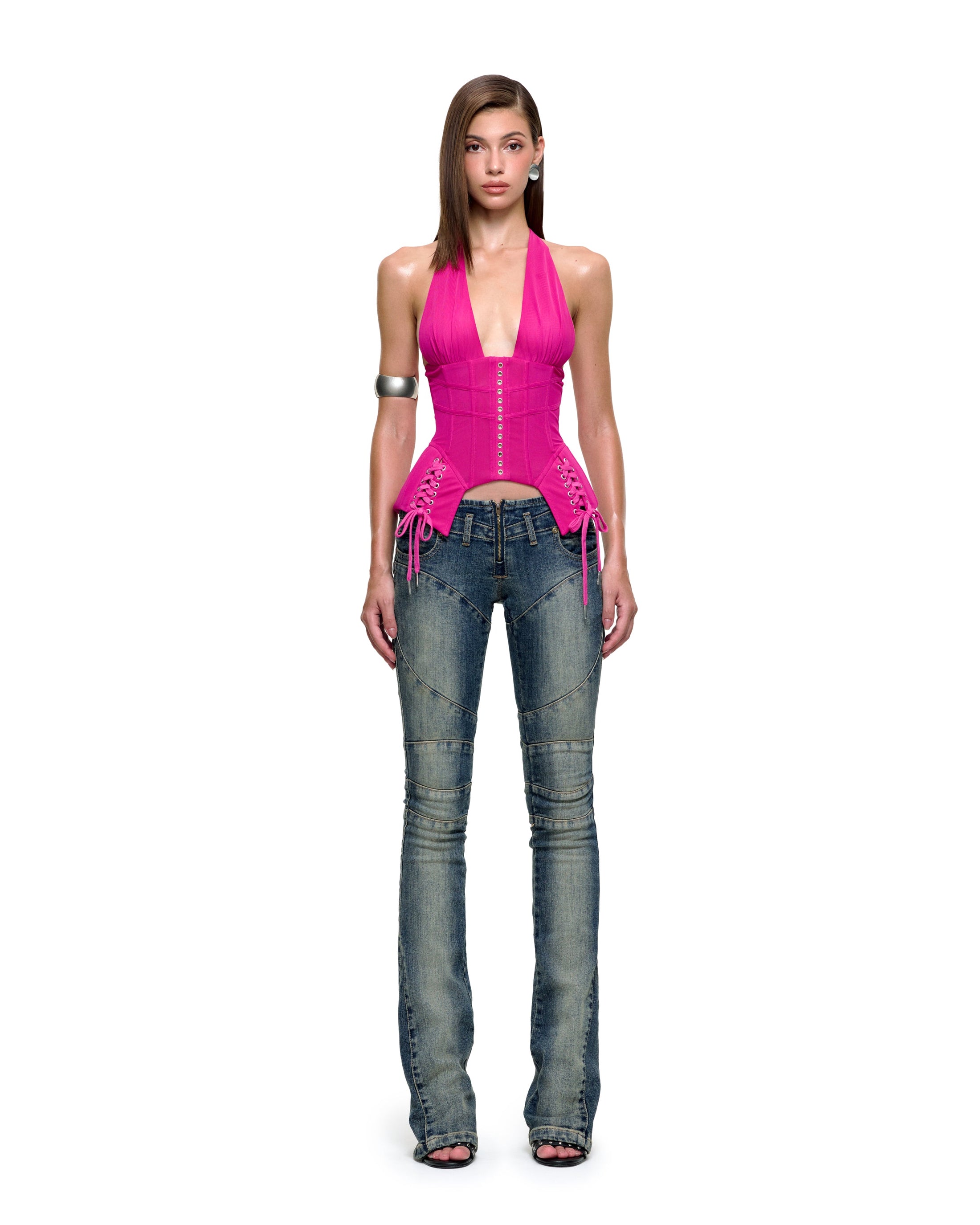 JENNIFER CORSET TOP (HOT PINK)