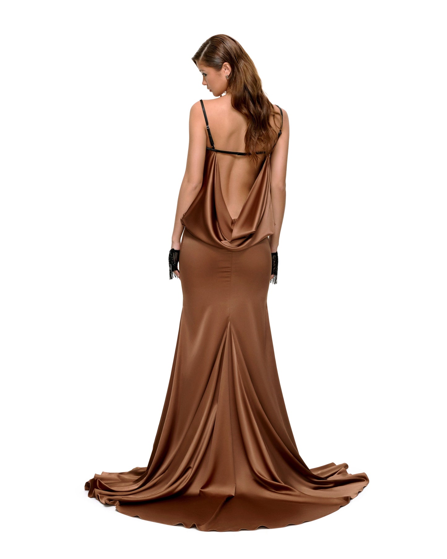 celeste maxi dress in chocolate brown superdown Superdown Celeste Maxi Dress