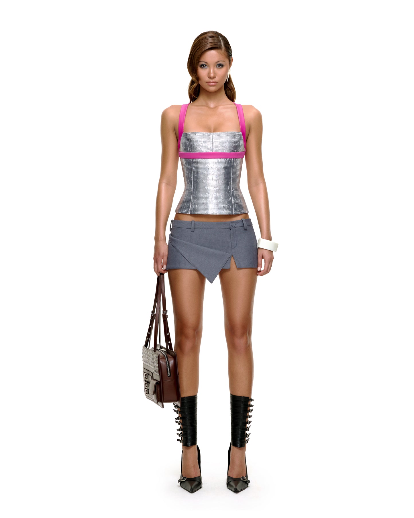 CHANTEL CORSET TOP (SILVER)