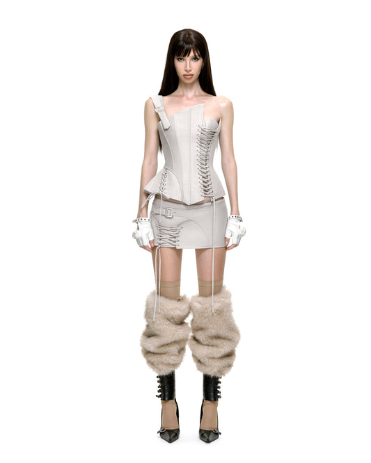 DYLAN MINI SKIRT (WHITE SMOKE)