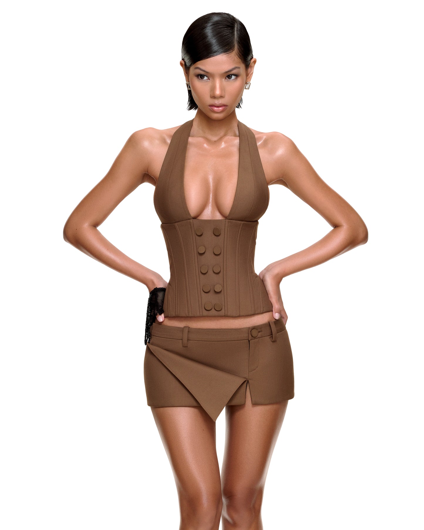 HEIDI MINI SKIRT (BROWN)