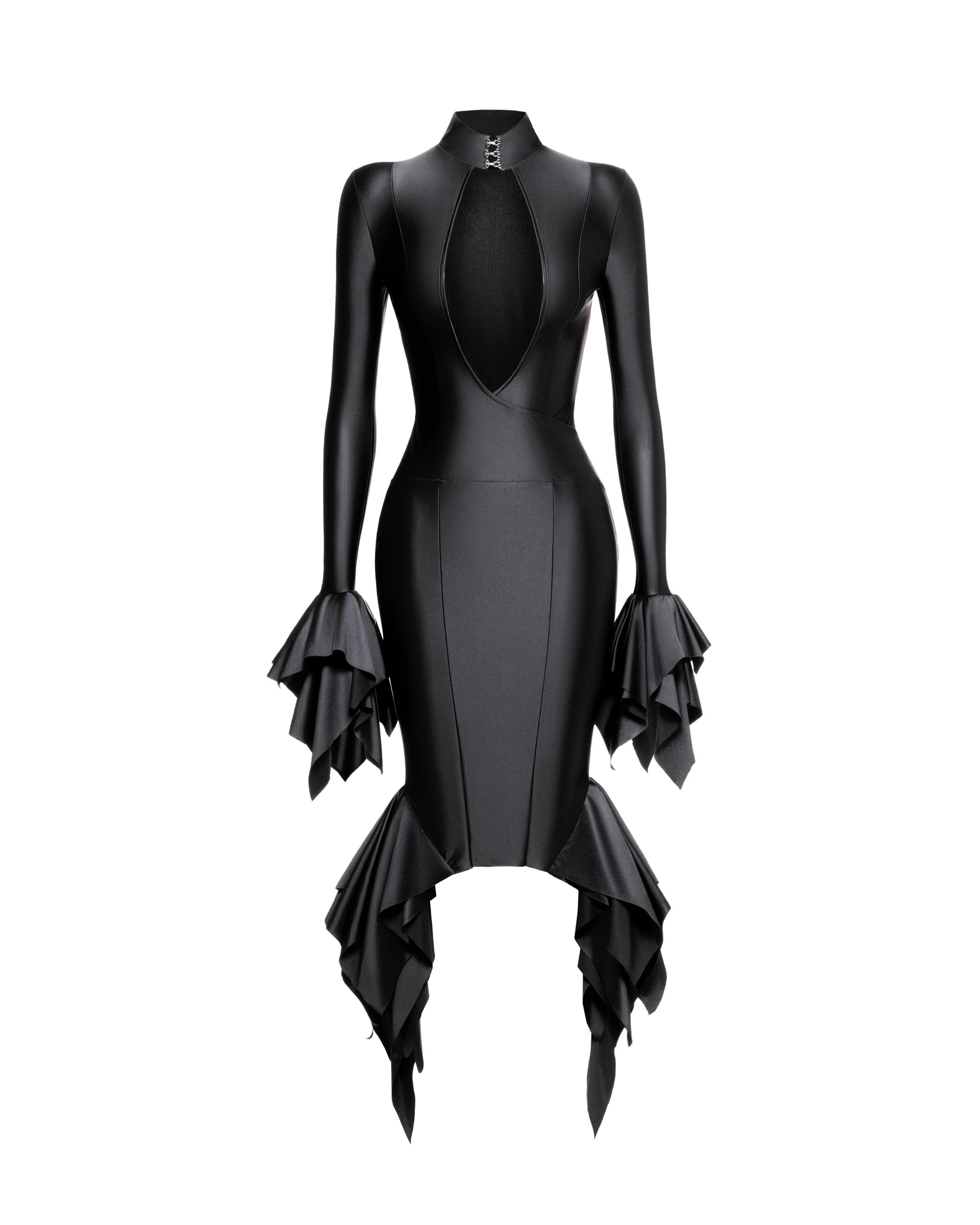 MELROSE MIDI DRESS (BLACK)
