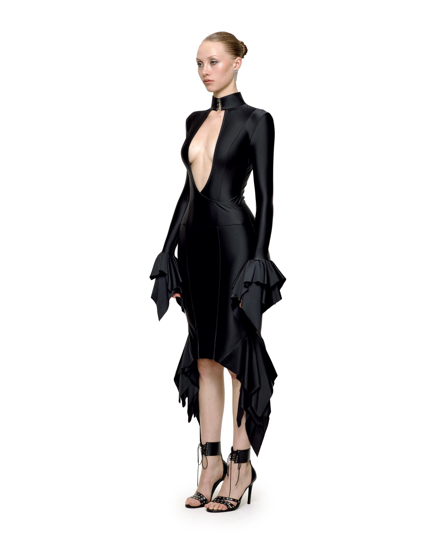 MELROSE MIDI DRESS (BLACK)