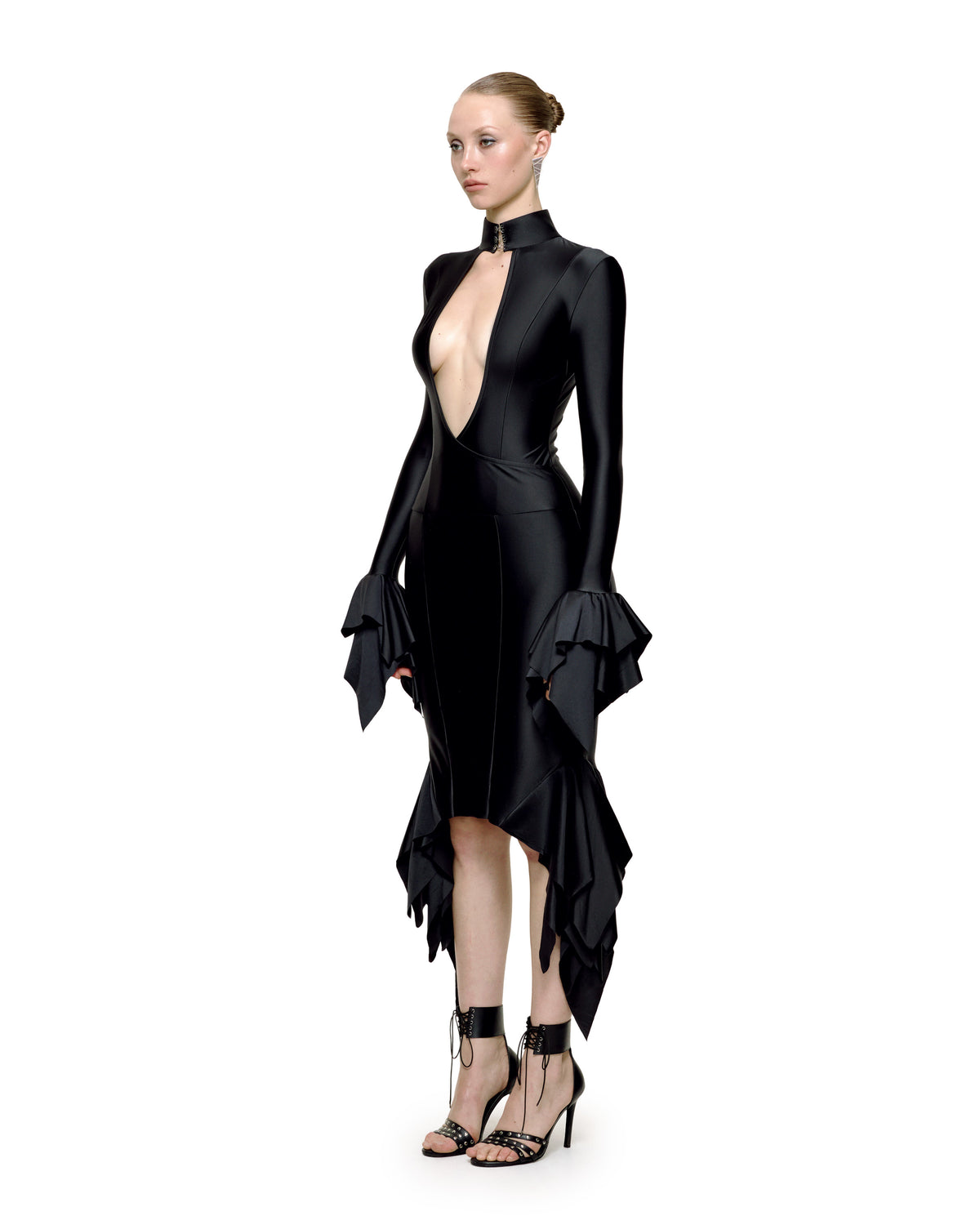 MELROSE MIDI DRESS (BLACK)