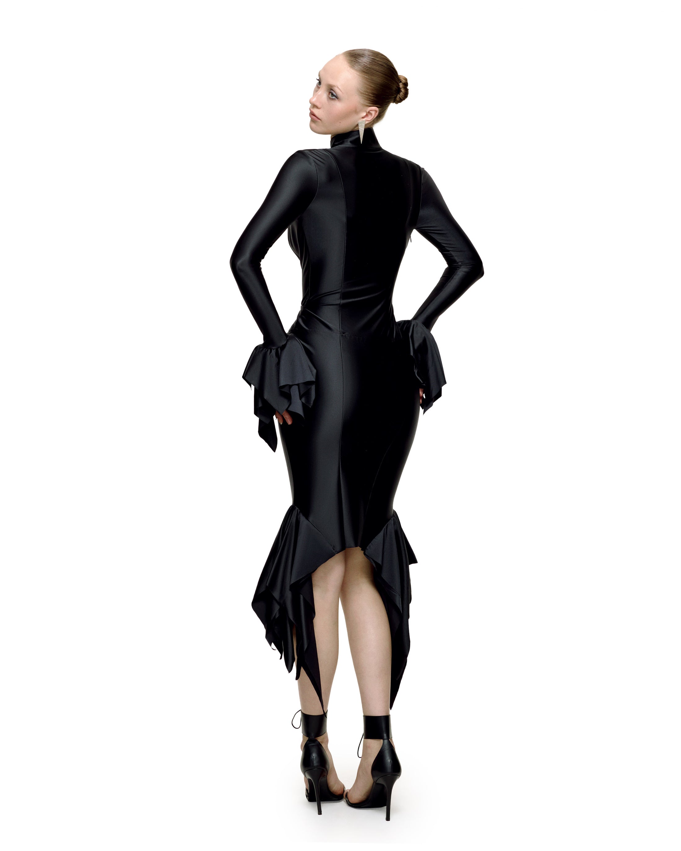 MELROSE MIDI DRESS (BLACK)