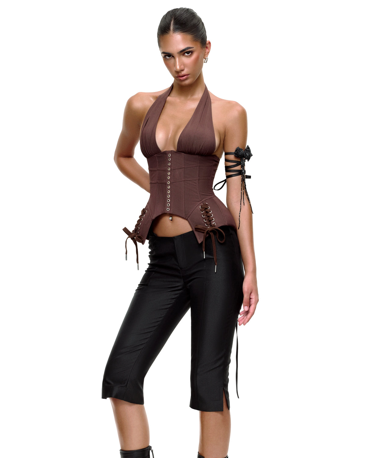 JENNIFER CORSET TOP (BROWN)