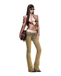 QUẦN JEANS ỐNG LOE REGINA (MÀU BE)