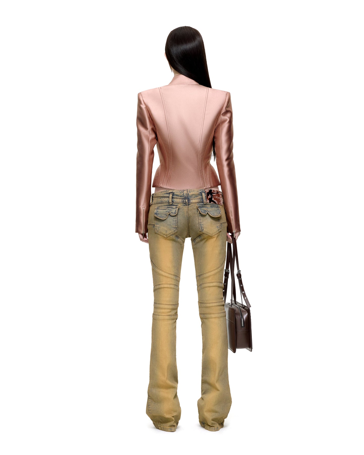 QUẦN JEANS ỐNG LOE REGINA (MÀU BE)